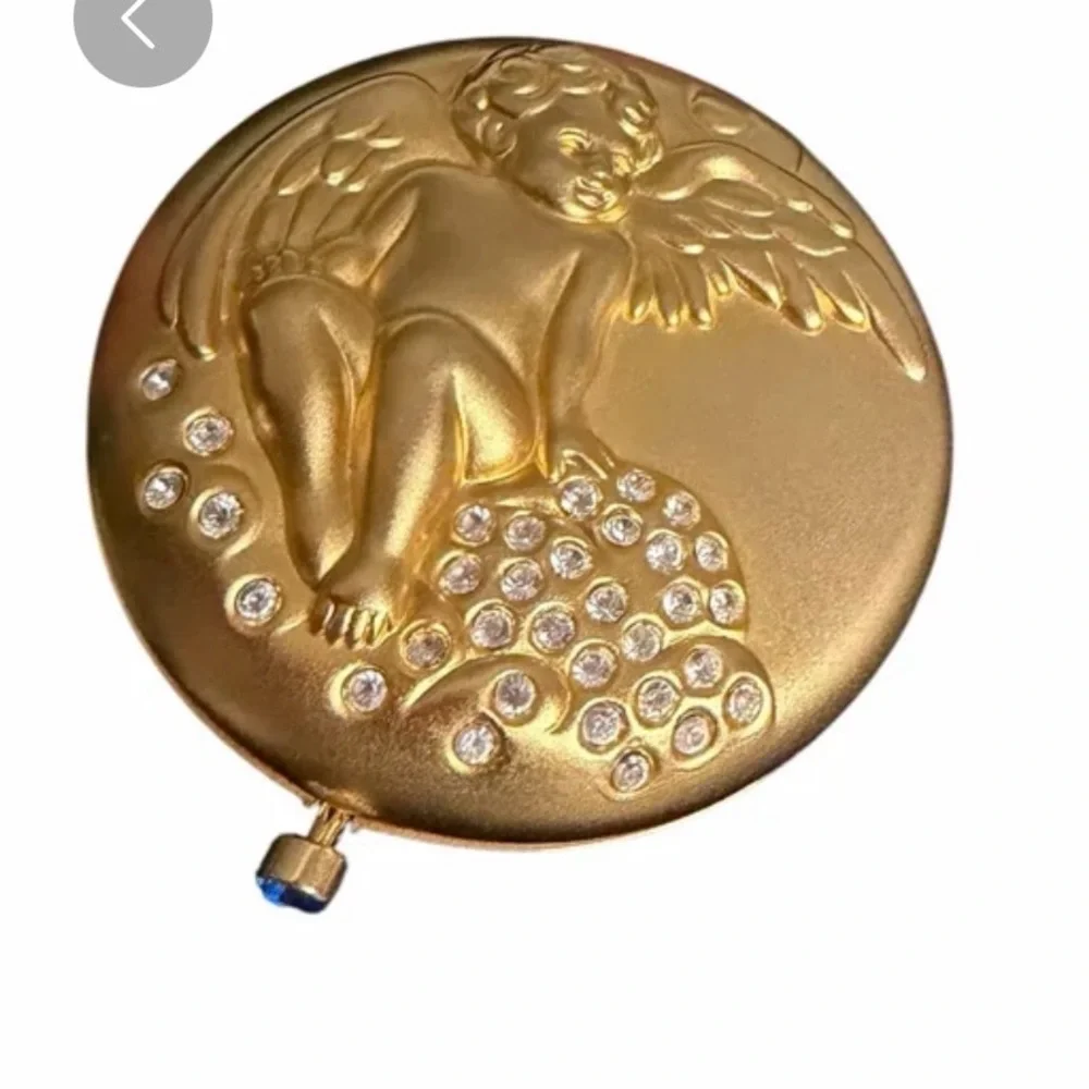 Vintage Estée Lauder September Angel Compact Gold-tone